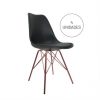 04 Cadeira Saarinen Leda Base Bronze Tower Design Preto