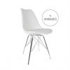 04 Cadeiras Saarinen Leda Base Cromado Tower Design Branco