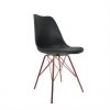 Cadeira Saarinen Leda Base Bronze Tower Design Preto